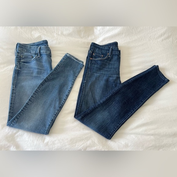 MOTHER Denim - MOTHER | SZ 28 | Lot 2 Looker Ankle Fray | Clean Sweep Skinny | Fingerprints